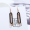 Black double ring square earrings