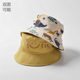 春秋夏季 可爱遮阳帽子男童太阳帽 宝宝双面戴防晒渔夫帽婴儿童薄款