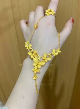 金店同款蝶舞翩翩人间四月蝶项链结婚大蝴蝶项链婚嫁仿三金首饰女