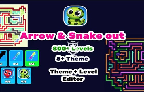 Unity Arrow Snake Escape Puzzle Game 1.2 包更新 箭蛇逃脱源码