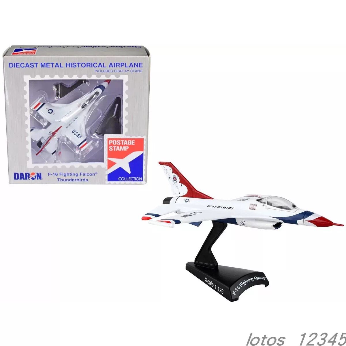 Daron（达龙）Postage Stamp1/126 F-16C雷鸟战斗机合金飞机模型