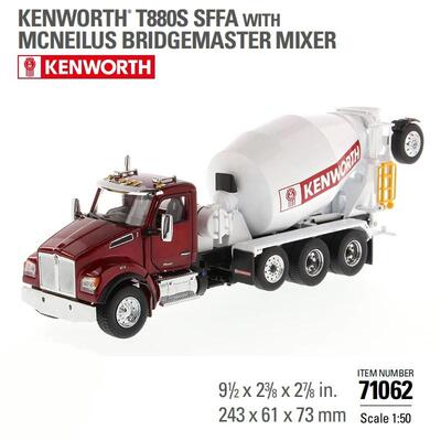 DM 1:50 Kenworth T880S SBFA拖头水泥搅拌车合金丽明坊模型71062