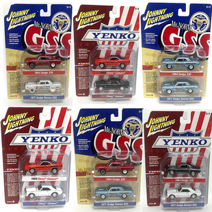 JL 1:64 乔尼闪电 道奇肌肉车雪佛兰科迈罗塔河切诺基  双车套装