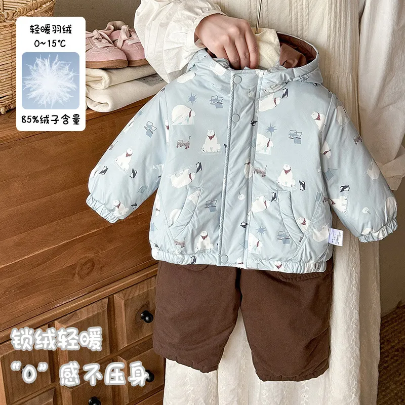 婴幼儿棉衣连帽外套冬款男女童三合一冲锋衣宝宝保暖羽绒内胆 a类