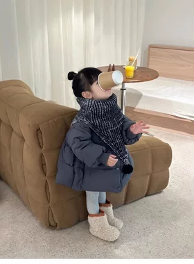 女童冬季中长款羽绒服2025新款白鸭绒冬装中小童外套儿童装上衣潮