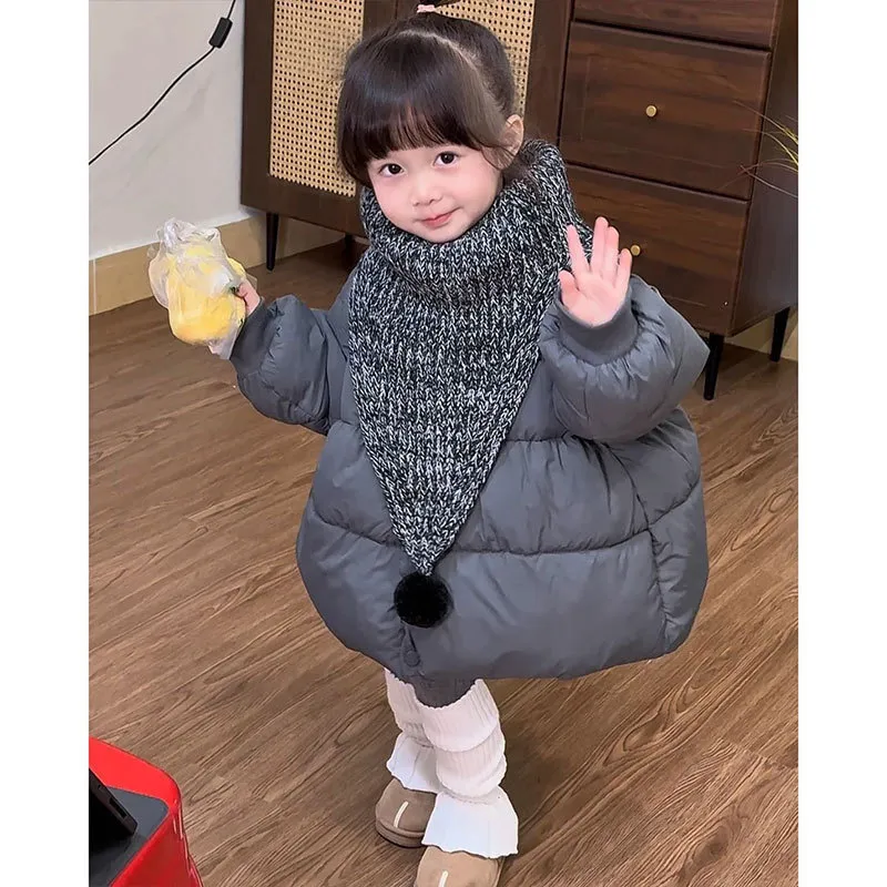 女童冬季中长款羽绒服2025新款白鸭绒女宝加厚保暖外套冬款女孩子