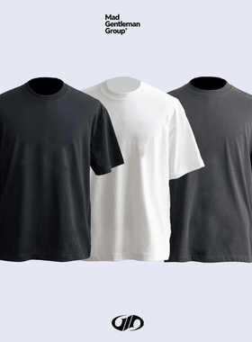 MGG 24SS/OVERSIZE夏季纯棉休闲情侣短袖宽松落肩基础打底T恤男