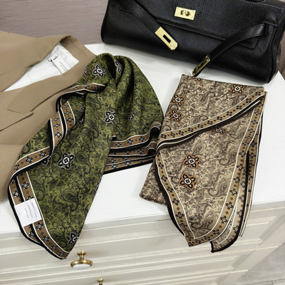 时尚丝巾系脖高级感薄款围巾女秋冬配大衣衬衫披肩外搭腰间三角巾