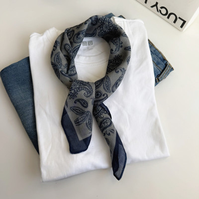 文艺复古腰果小方巾丝巾男女头巾