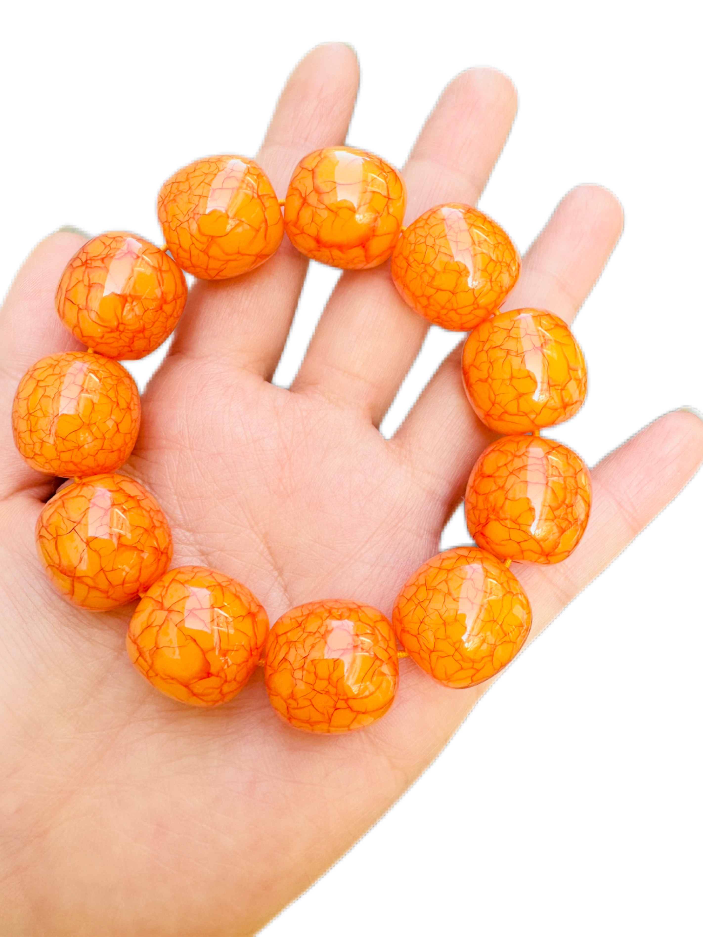 老鸡油黄血丝蜜蜡桶珠手串男款本命年转运珠手链女款情侣礼物饰品