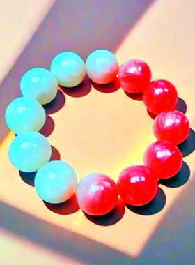 血沉宝手串自然变色海云母血疗太阳光紫外线珊瑚脂男女士光变佛珠