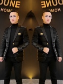 男士 外套休闲羽绒服潮修身 西装 2025秋冬季 款 黑色保暖抗寒百搭奢华