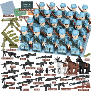 2025新款军事人仔二战系列八路军小人偶士兵战争玩具男孩拼装积木