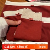 女中腰蛇年磨毛蕾丝纯棉裆抗菌三角裤 结婚红色本命年2025新款 内裤