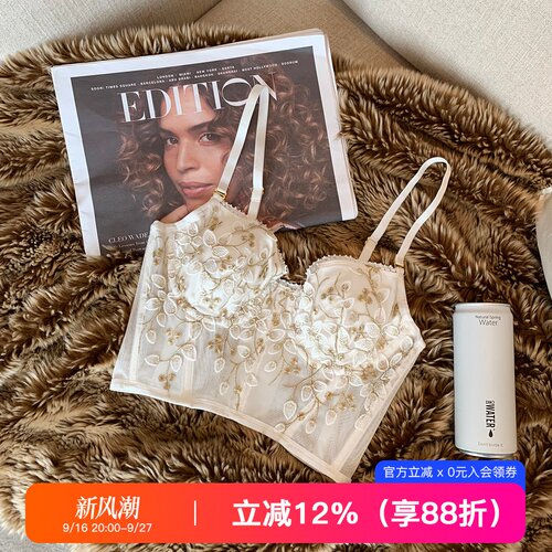 法式性感蕾丝内衣内搭记忆软钢圈