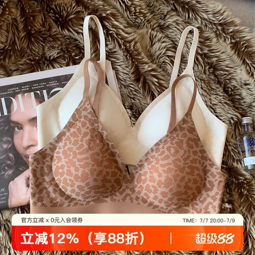 提未苏性感豹纹无钢圈聚拢文胸罩