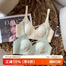 提花蕾丝透气内衣女大胸显小显瘦无钢圈上托收副乳少女文胸罩 薄款