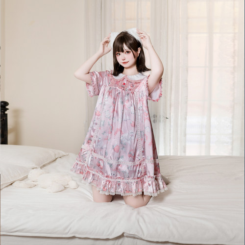pink木棉少女睡衣家居服夏季