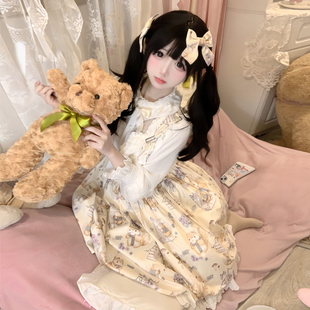 穿搭裙子 铃兰小鼠背带lolita可爱日系少女感小清新四季 正品 原创