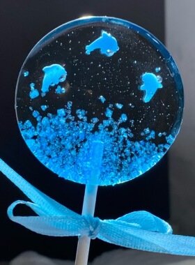 蓝色海豚喜糖网红手工定制棒棒糖六一61零食儿童节送女友大进口