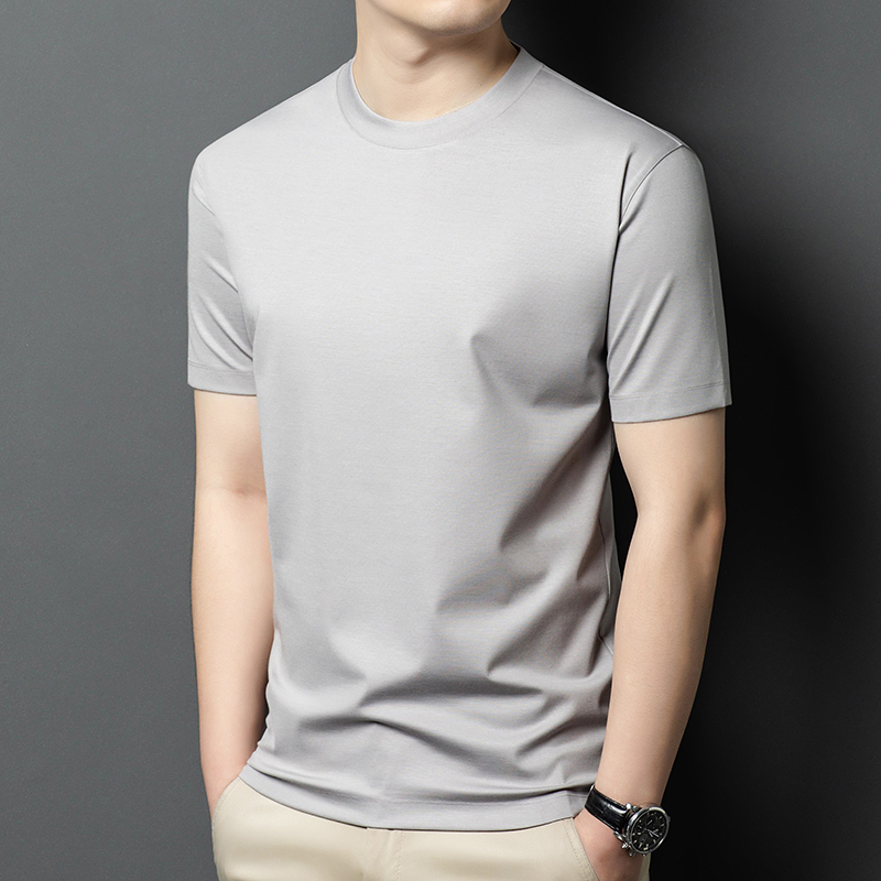 【莫代尔+醋酯+桑蚕丝】圆领T恤