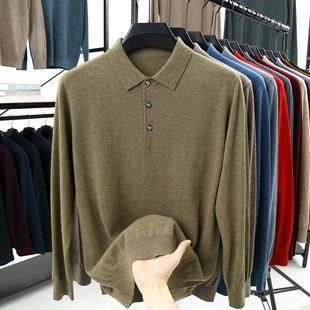 翻领羊毛衫 16针薄款 针织POLO有领毛衣亲肤 100%澳洲美丽诺羊毛