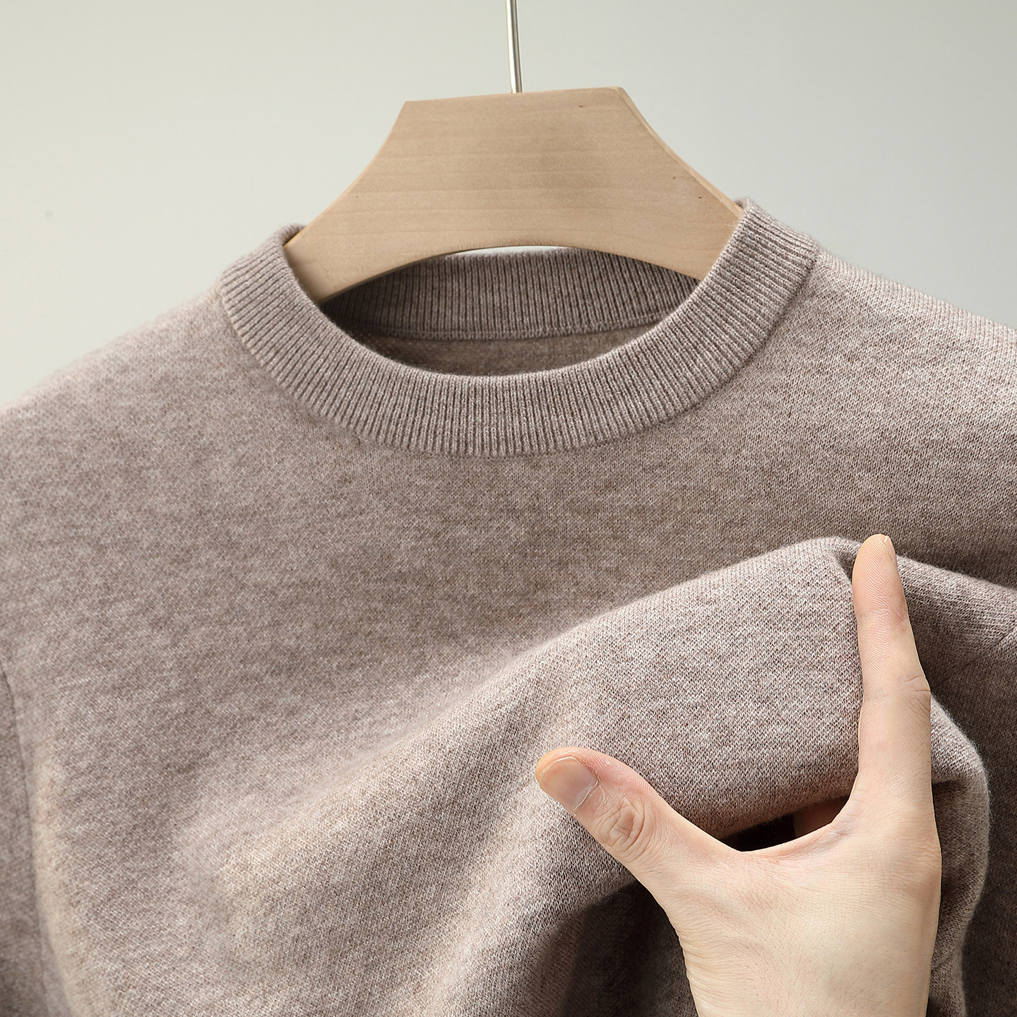 460克【四平加厚+100%绵羊毛】12针可机洗美丽诺羊毛衫男圆领毛衣