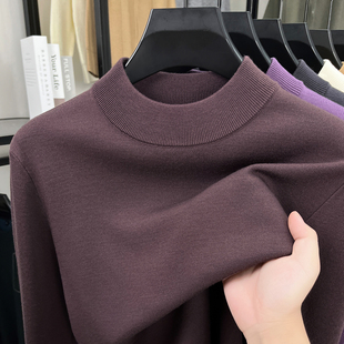 450克【100%美丽诺羊毛+四平加厚】可机洗精纺羊毛衫男半高领毛衣