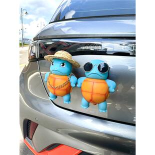 爆款可爱杰尼龟汽车摆件后备箱车尾挂件车顶装饰创意车载网红公仔