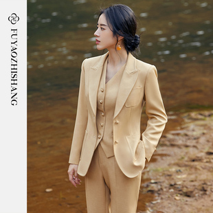 国风盘扣西装 西装 2025秋季 知性通勤质感百搭长袖 女 新款 FUYAO扶摇