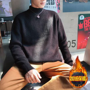 精品 男女同款 满68 2025冬季 港风潮流加绒半高领休闲毛衣 包邮