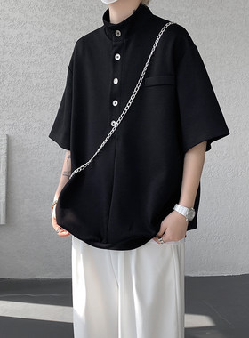 【精品】满68包邮◆2025夏季青年美式复古时尚痞帅POLO衫短袖T恤