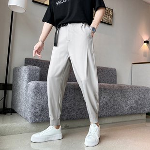精品清仓 韩版 精品满68 2025夏秋男款 潮束脚垂直感休闲裤 包邮