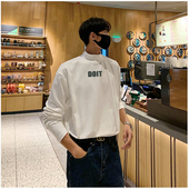 满68 包邮 2024冬季 男装 打底衫 新款 学生青少年T恤 发泡长T恤