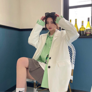 包邮 满68 2025春秋男女同款 韩版 百搭休闲西服 潮流时尚 微瑕