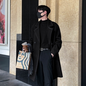 包邮 满68 2026冬季 青少年韩版 毛呢大衣 潮流双明线中长款 精品