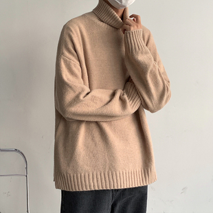 包邮 满68 2025秋冬季 男韩版 高领毛衣 ins潮流宽松针织衫 精品