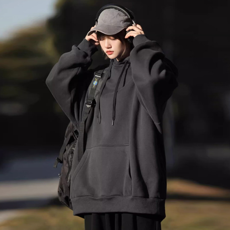 【精品清仓】~满68包邮◆2025春季男女同款港风潮流纯色休闲卫衣