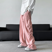 精品 国风伞兵薄款 满68 2025春秋男女款 透气冰丝休闲裤 包邮