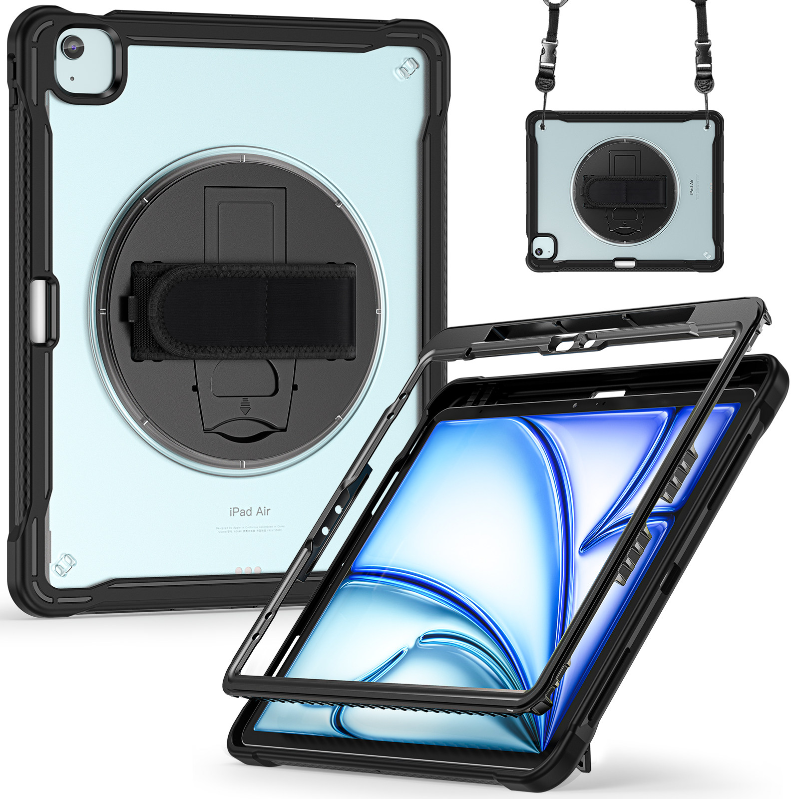 全包透明磨砂防摔防刮旋转手持