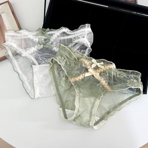 四季日系纯欲蕾丝透气女士三角裤