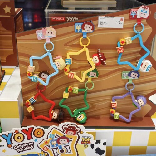 新品 MINISO名创优品YOYO玩具总动员5手机链挂件盲盒潮玩挂件