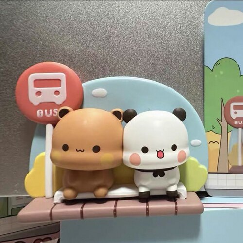 名创优品MINISO微次元一二和布布熊熊冰箱贴盲盒潮玩磁吸公仔摆件