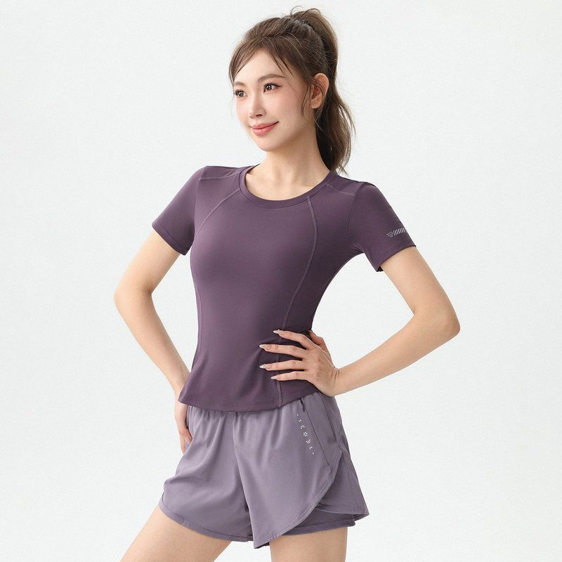 健身衣服女套装后口袋放手机户外专业跑步爆汗服透气速干衣夏季款