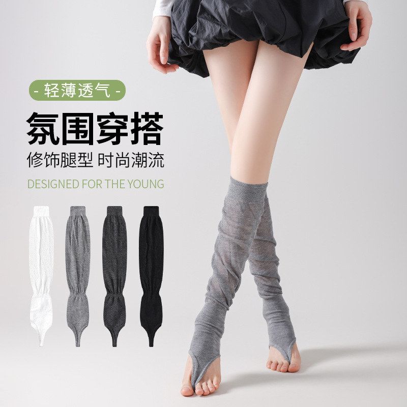 芭蕾风踩脚空调袜堆堆腿套跳舞袜套夏季防晒袜透气吸汗jk显瘦韩袜