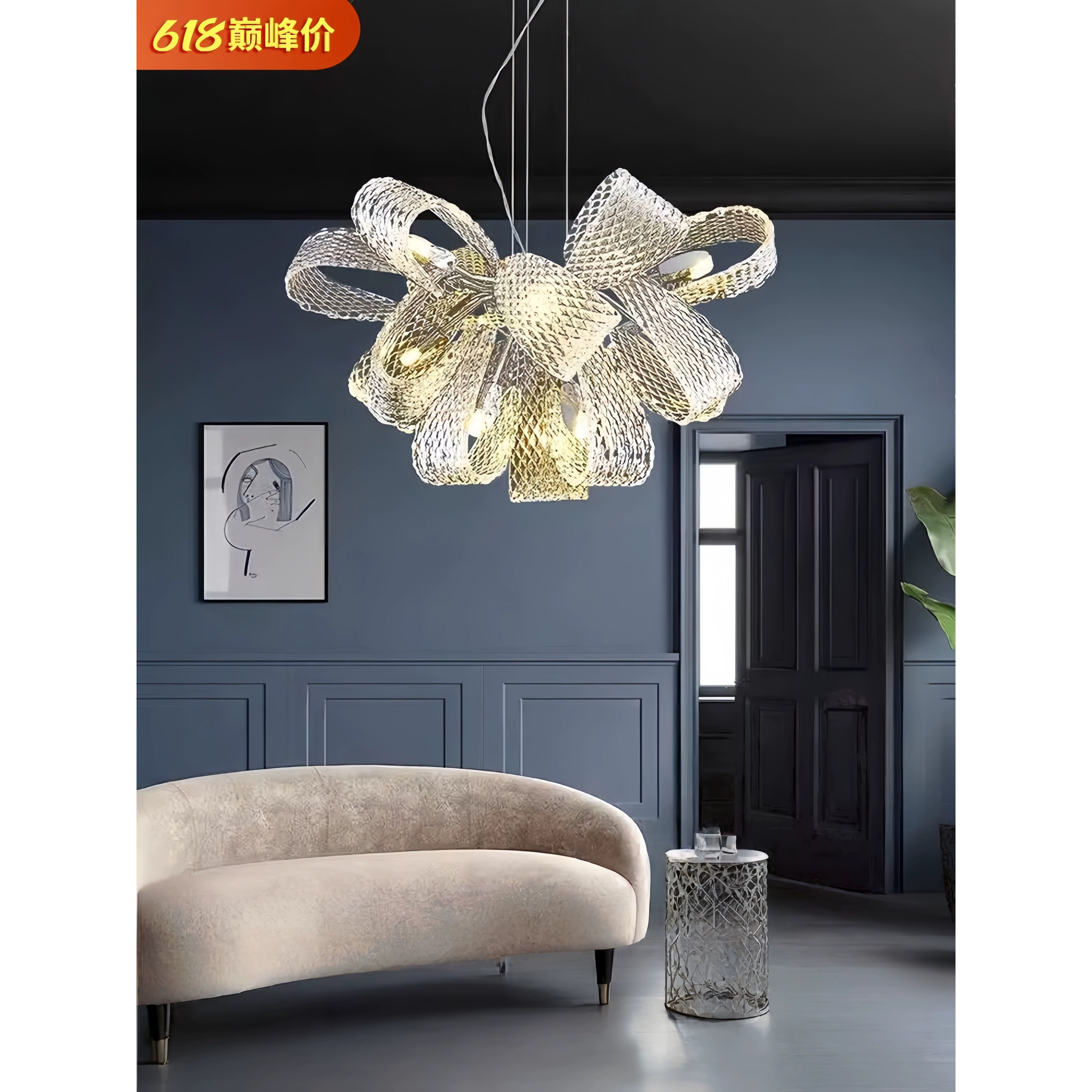 现代轻奢设计师花朵客厅吊灯