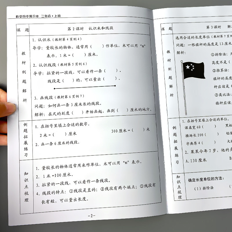 二年级上册数学同步预习本课前预习单课后习题小学生人教版解决问题