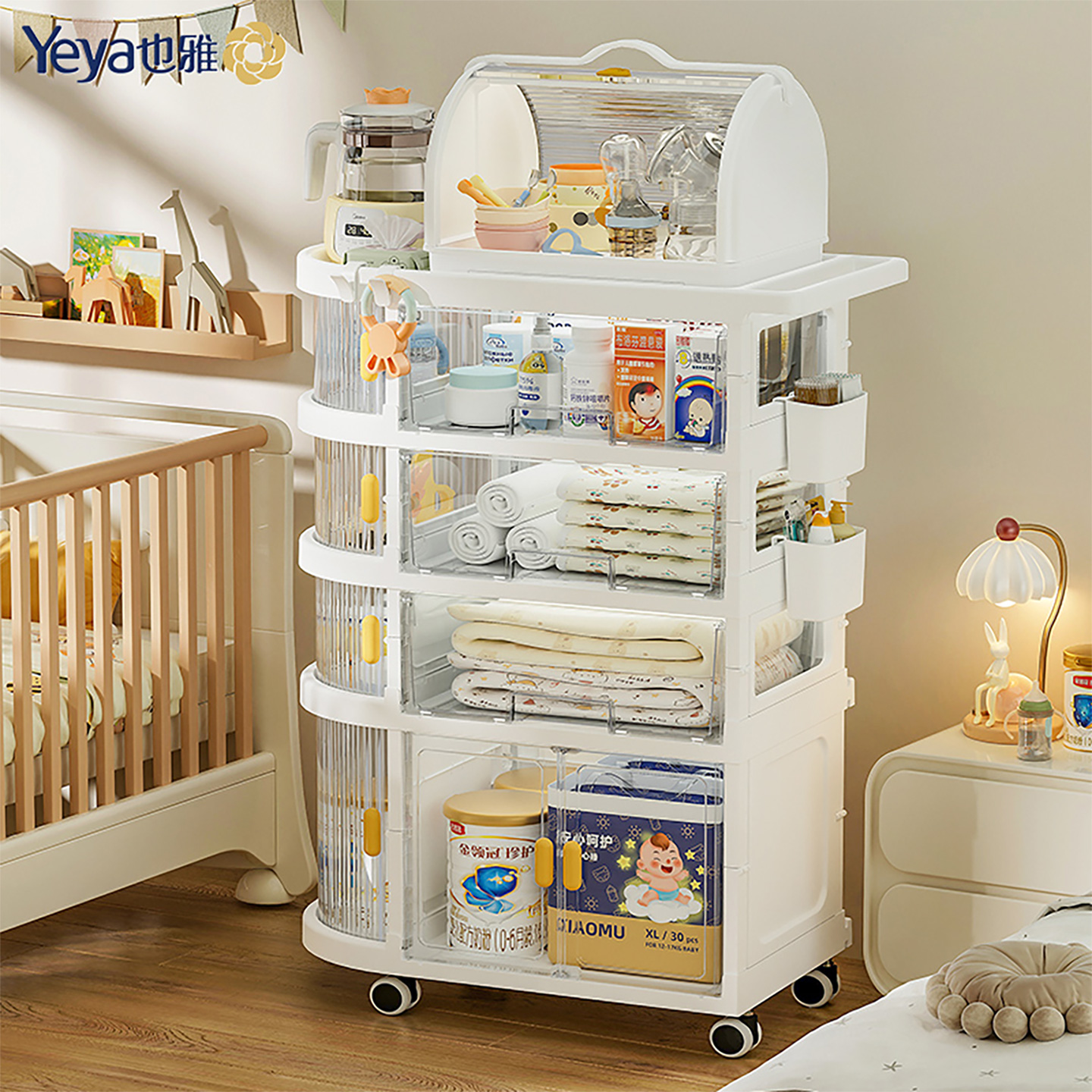 也雅折叠婴儿置物架小推车免安装