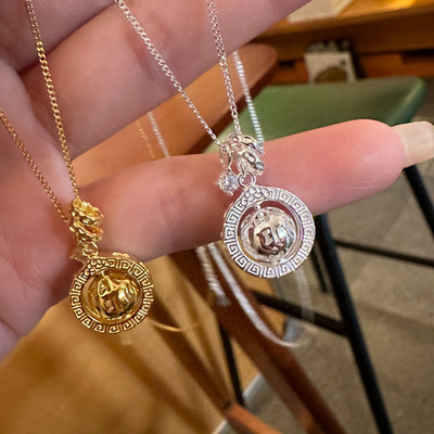 致臻s925纯银国风项链 精工新款吸金石六字箴言纯银项链送女友