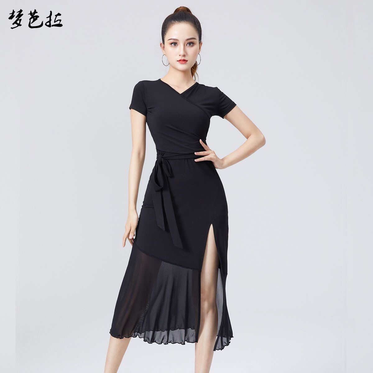 拉丁舞夏季新款连衣裙收腰显瘦舞蹈服摩登国标高级专业练功服成人